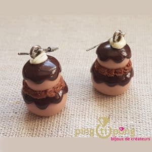 Bijoux originaux : boucles d'oreilles gateau au chocolat de 50 oneShot