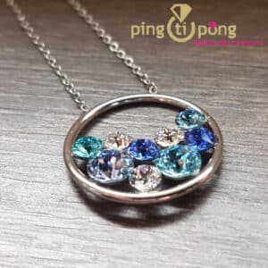 Bijou artisanal : collier vert en inox doré de SPARK